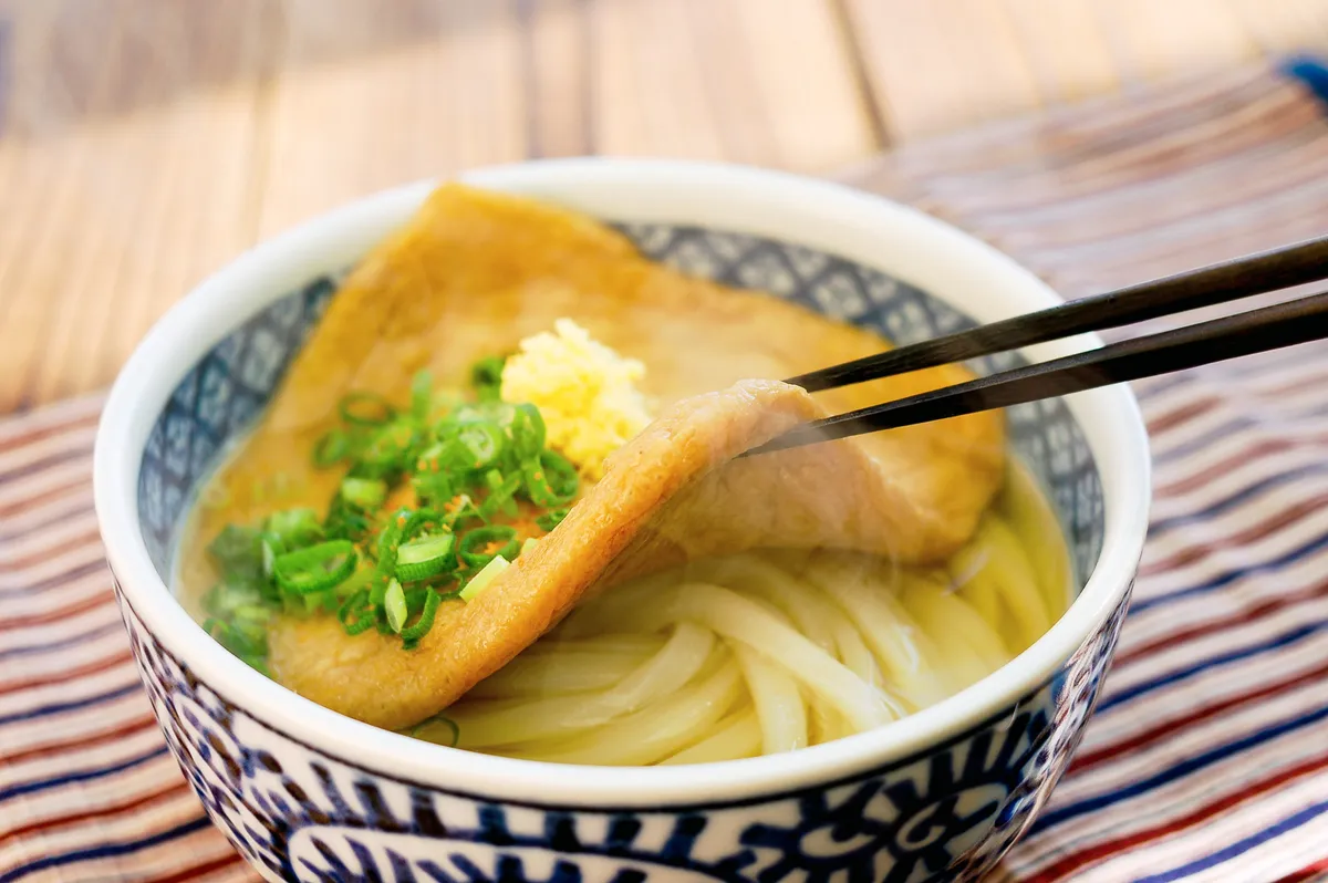 特大 きつねうどんぬいぐるみ クッション 抽選1等品 黄金の大判きつねうどん4人前（さぬきうどんの亀城庵）｜おとりよせネット
