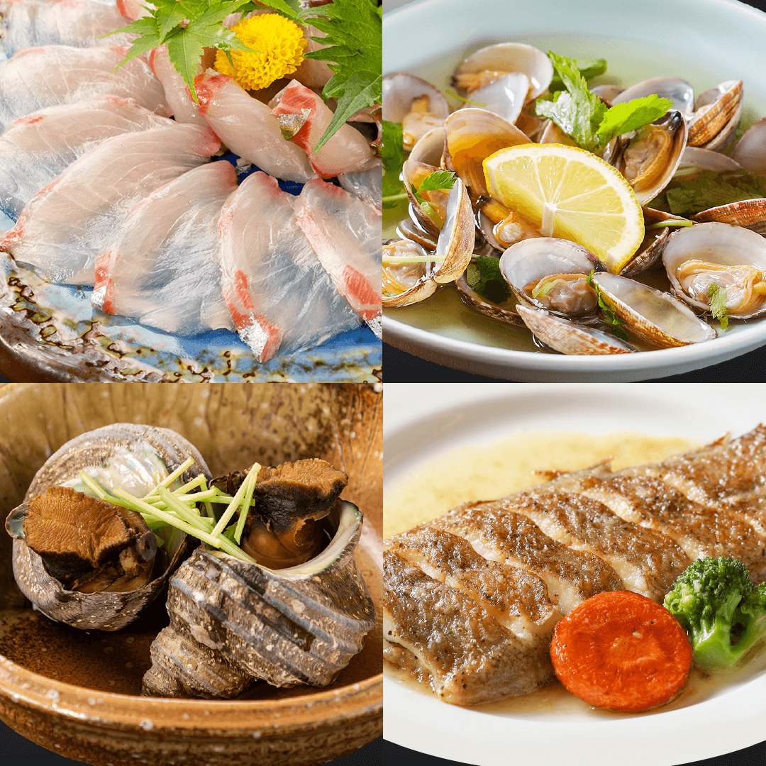 瀬戸内セット（旬の魚介を使ったお惣菜・4品）（割烹宇恵喜【大喜
