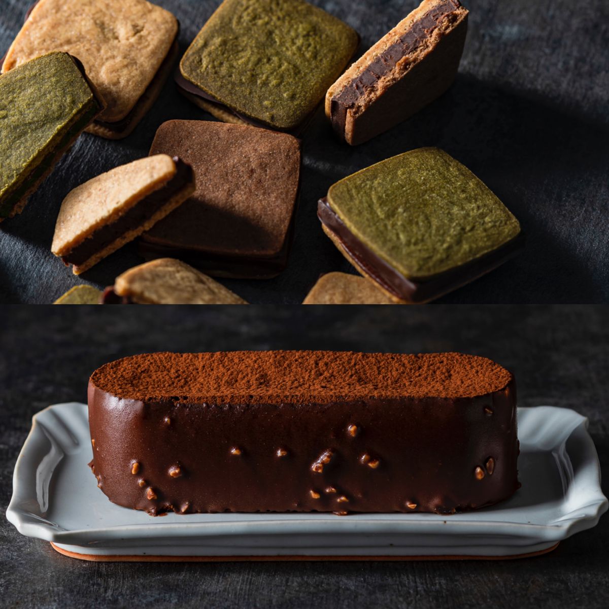 チョコレートサンド(真珠の塩キャラメル3個・バニラ・四日市抹茶