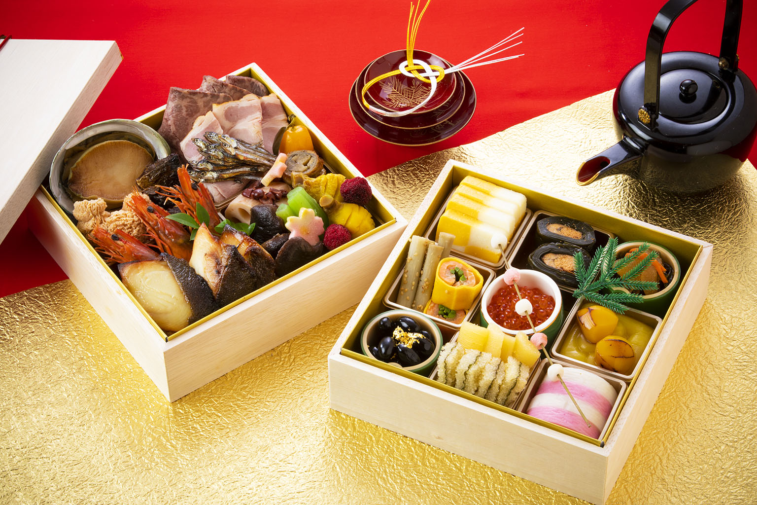 しゃぶしゃぶ日本料理たちばな「生おせち 二段重 木製重箱入 2～3人前
