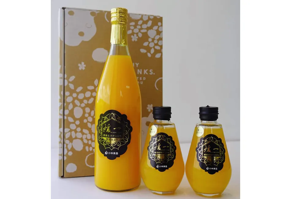 媛一 大瓶1本・小瓶4本セット(温州みかん720ml 媛一まどんな・つぶ入り